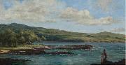 Helen Thomas Dranga Casting a Net, Hawaii oil painting